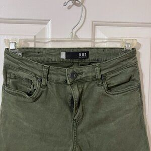 Kut From The Kloth's Amy Crop Straight Leg Roll-Up Size 2 Frey in Tree